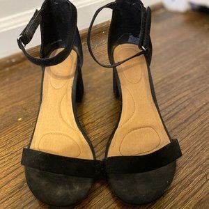 Lane Bryant Dream Cloud Ankle-Strap Block-Heel - Faux Suede